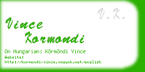 vince kormondi business card
